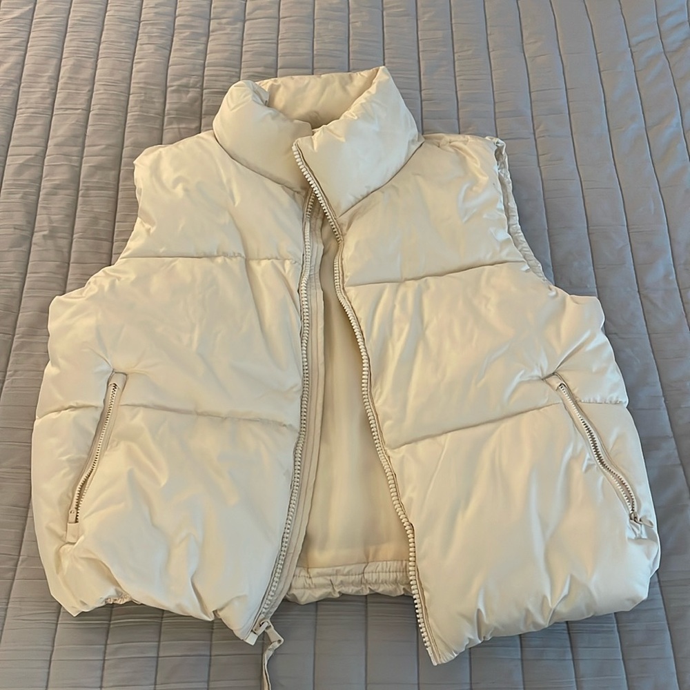 Old Navy cream puffer vest
